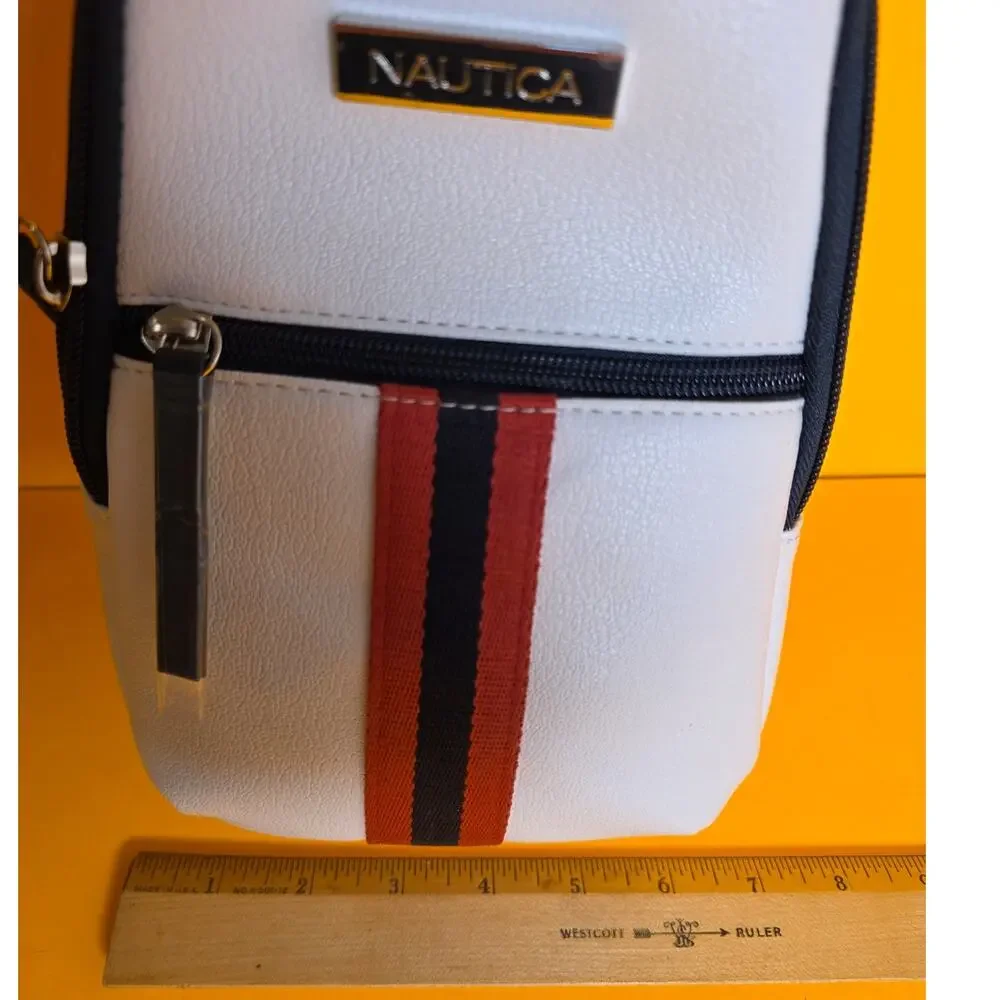 NWT Nautica Bowline Sling Mini Backpack White Navy Red Convertible Bag Purse
